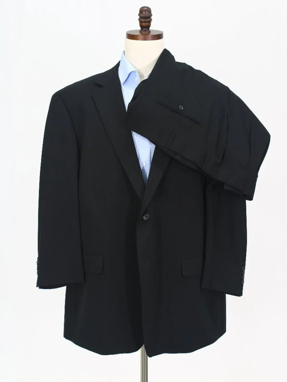 GS 54R 50x28 Black Full Suit 2-Button Solid R918